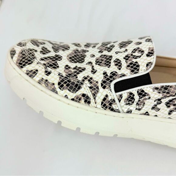 Vionic DINORA Leopard Print Grid Patent Platform Slip On Orthotic Sneakers - Picture 14 of 16